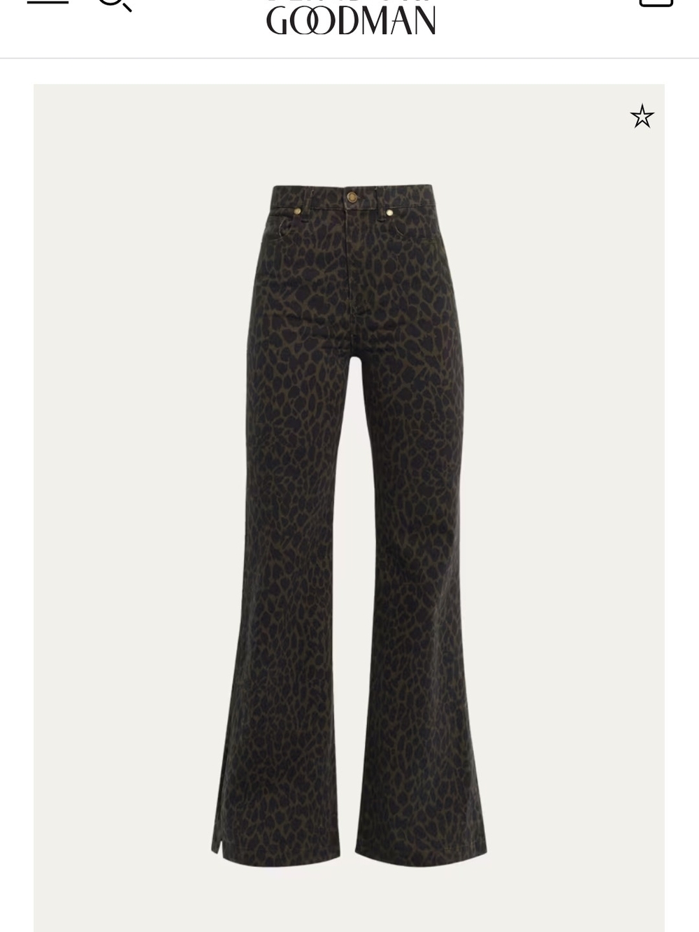 Ramy Brook Tyra Leopard Print Wide-Leg Jeans in Deep Olive/Taupe/Black